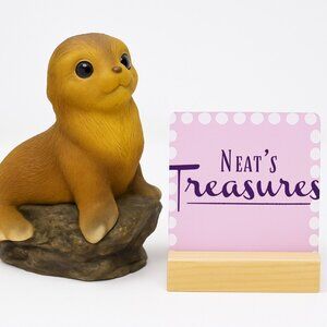 1980's Masterpiece By Homco BABY PUP SEAL 6" Hand Painted Porcelain Figurine